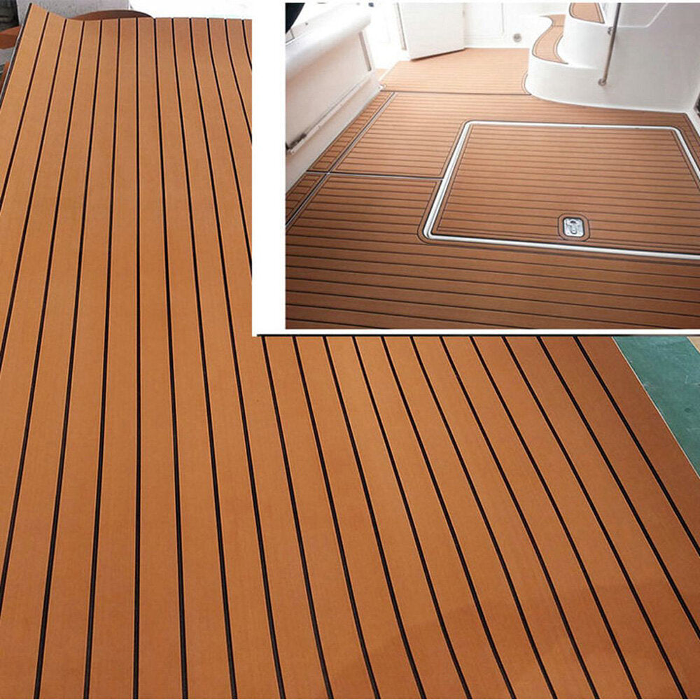 2700x900mm Self Adhesive Marine Boat Synthetic EVA Foam Floor Yacht Teak Deck Sheet Dark Brown