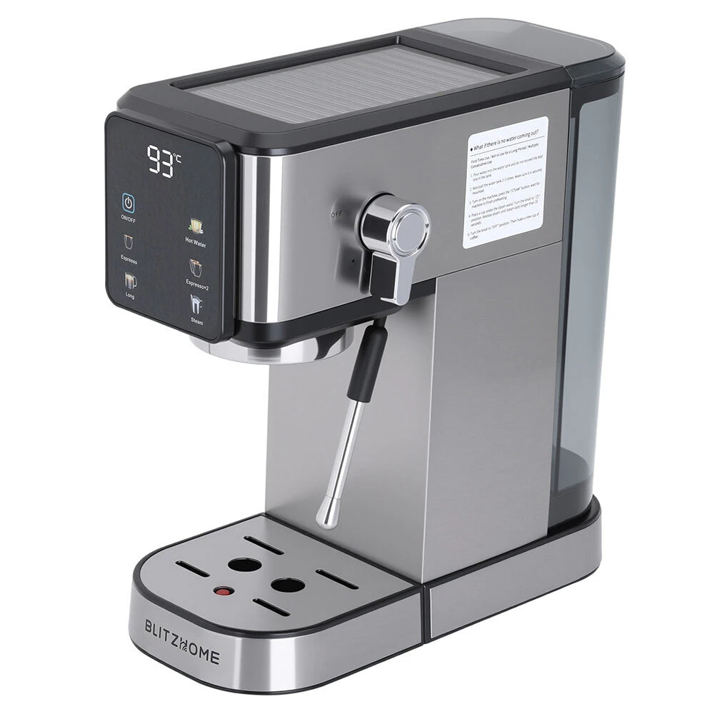 Semi-Automatic Espresso Coffee Machine 20Bar 1350W with Touchscreen Control Cup Warmer 1L Removable Water Tank