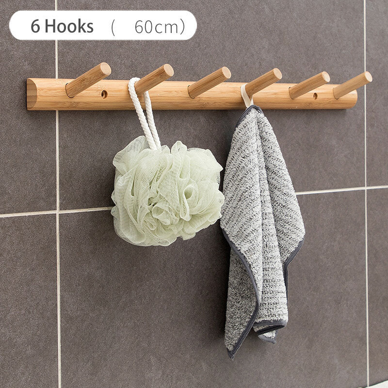 Wall Hanging Bamboo Wood Storage Coat Rack Home Decorations For Living Room