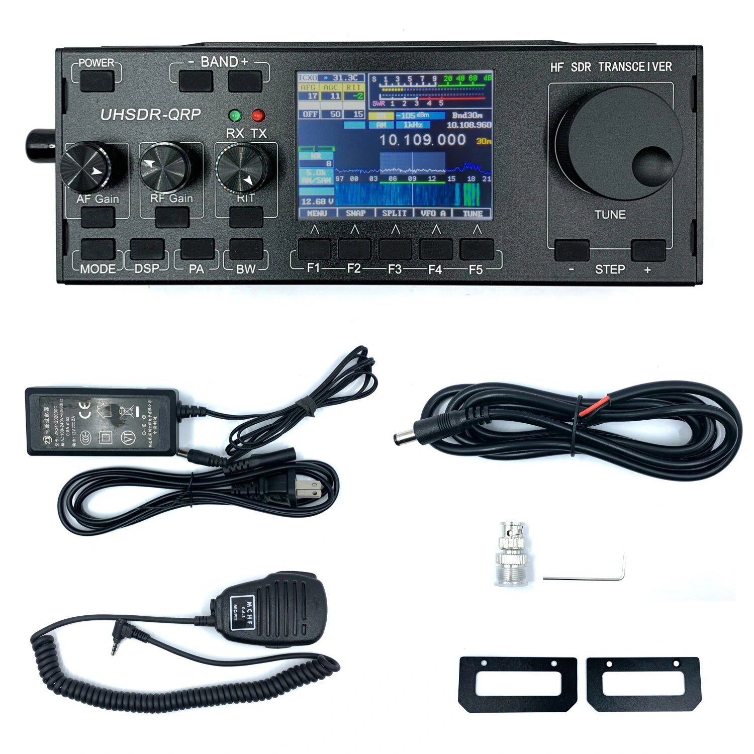 HF SDR Transceiver QRP Transceiver Amateur Ham Radio With power supply + Microphone EU PLUG