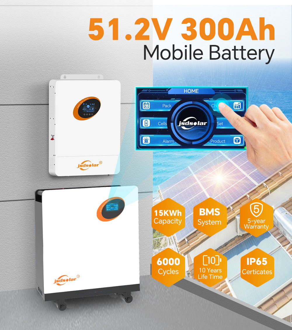48V 15KWH Powerwall Long Life LiFePO4 Solar Battery Built in BMS 6000 Cycles For Off Grid And Backup Power