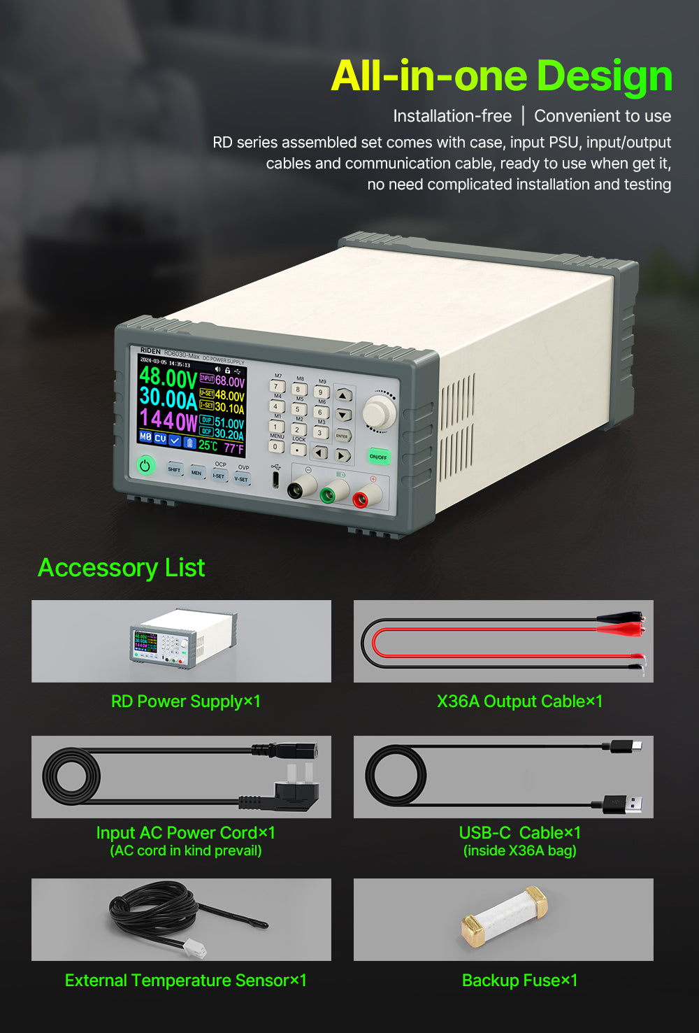 1440W Completed Set 60V 30A Digital Control Stabilized AC DC CNC Adjustable Regulated Power Supply