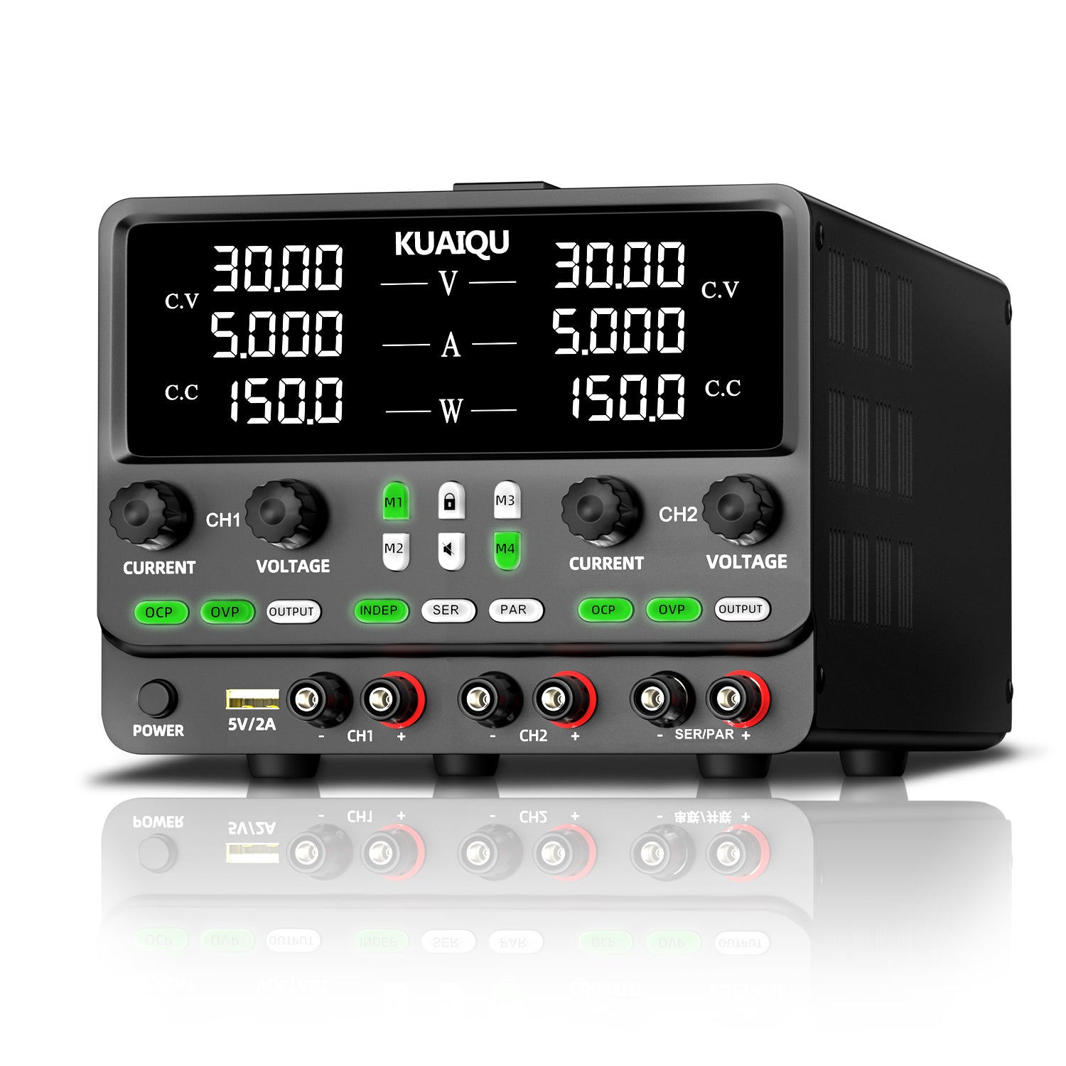 Dual Output Power Supply Adjustable Voltage 0-60V Current 0-20A High Precision OCP OVP Protection Lab Bench Power Supply