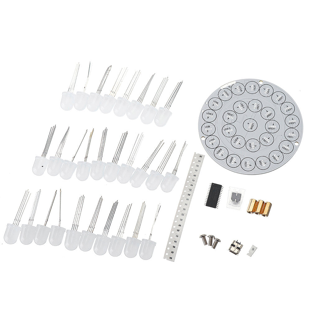 Touch Control Full Color LED Lighthouse Kit MCU Control Animation Mode Round Ring DIY Electronic Production