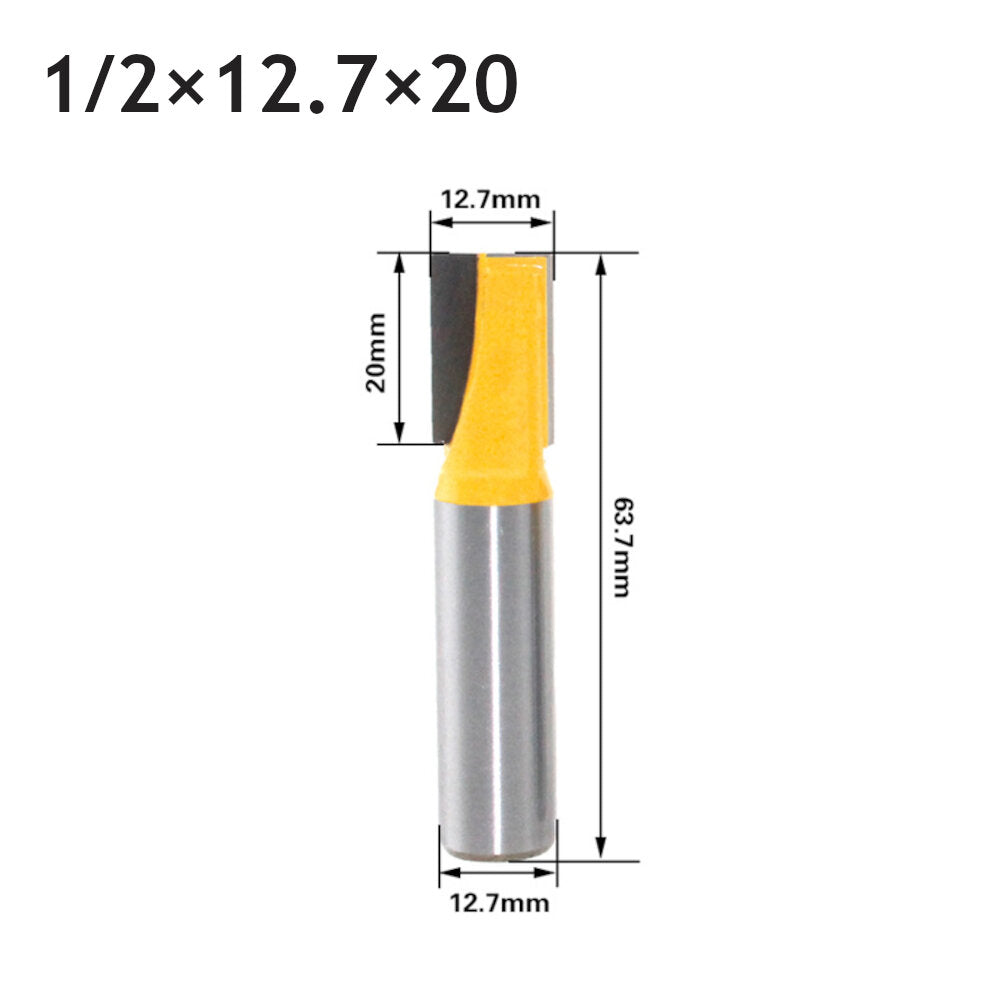 12.7mm 1/2 Inch Shank Straight Bottom Cleaning Router Bit Tungsten Carbide Woodworking Cutting Tools