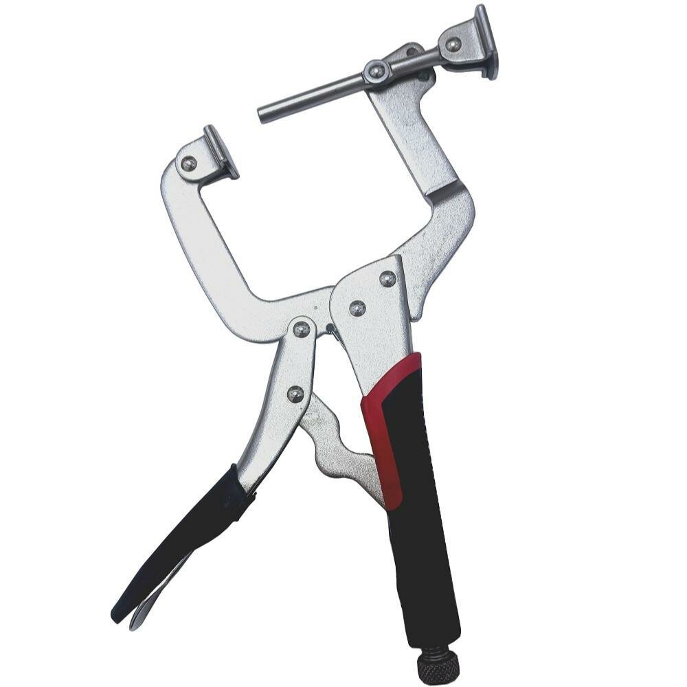300mm Ultra-Thick Dual-Purpose Oblique Hole Clamp Pliers - Right Angle & C-Clamp, 3-1/4" Opening, Comfortable Grip