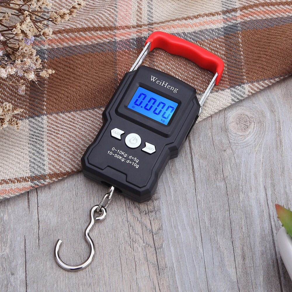 Portable 50Kg/10g LCD Digital Display Backlight Hanging Hook Scale Double Accuracy Fishing Travel Mini Electronic Weighing Express Scale