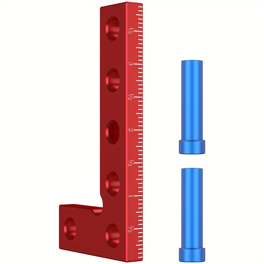 Small Square Center Finder Tool - Durable Aluminum Alloy, 90-Degree Marking, Compact, Metric/Imperial, 50x100mm