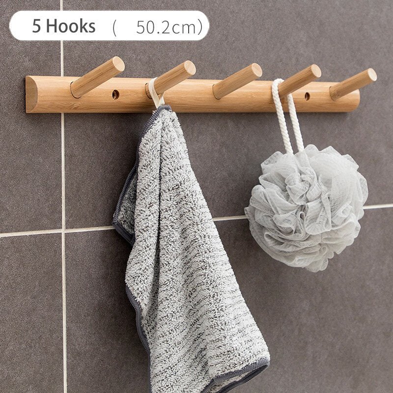 Wall Hanging Bamboo Wood Storage Coat Rack Home Decorations For Living Room