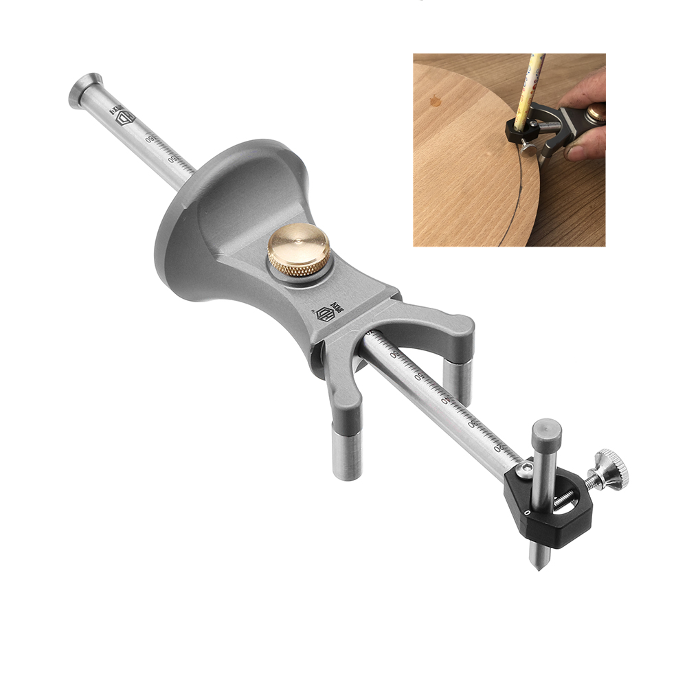 Adjustable Woodworking Arc Scriber Tool - Precision Linear Drawing with Tungsten Blade, 180mm, for Wood & More