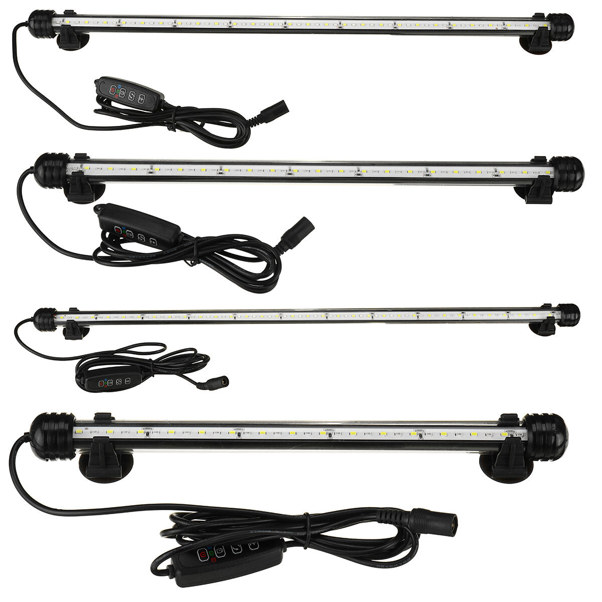 13.2W 18-90CM Fish Aquarium Tank 12V LED 3modes Submersible Light Underwater White + Blue Lamp Lantern