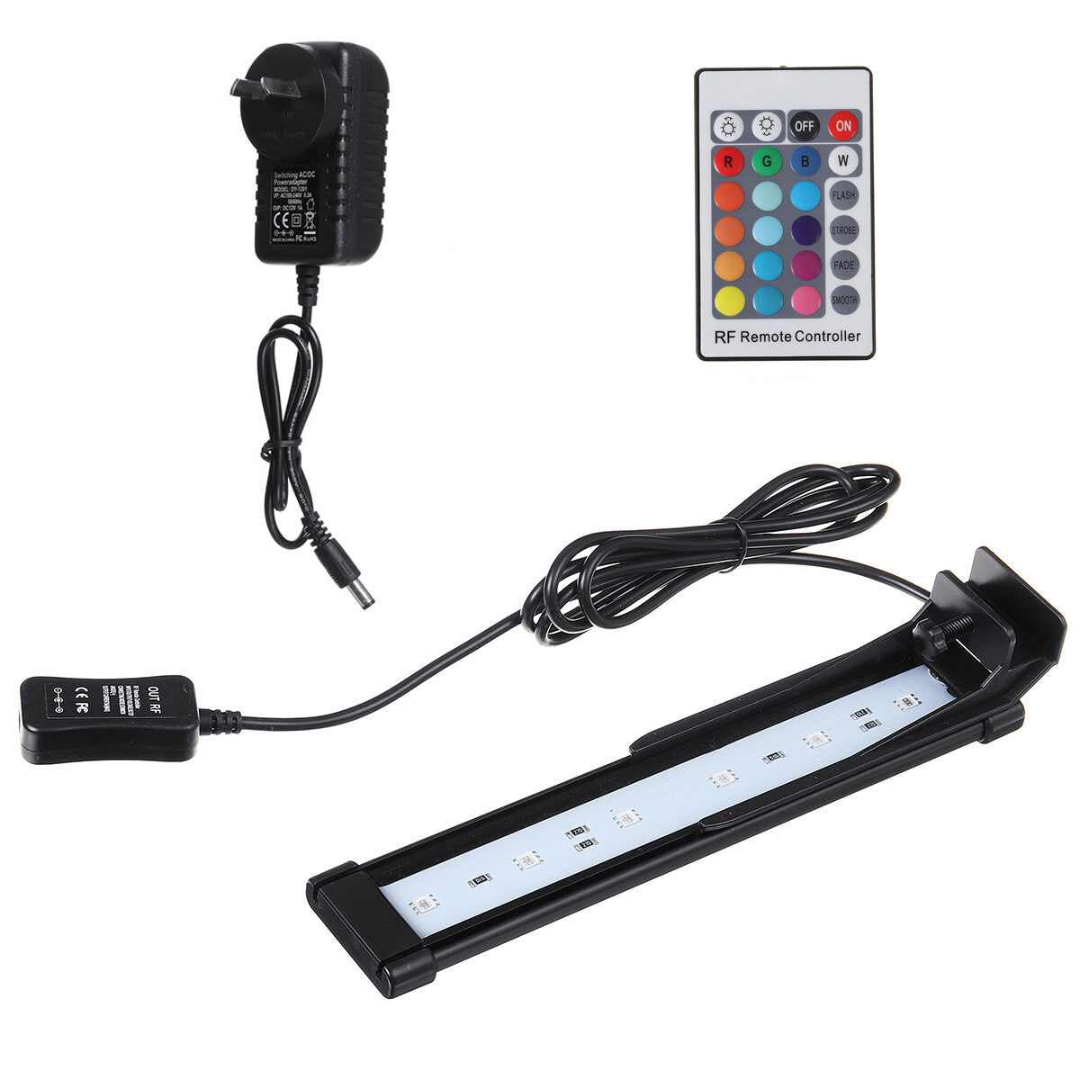 22CM Aquarium Cover Lighting Color Change Remote Control Dimmable RGBW LED Light Suitable for Aquarium/Fish Tank
