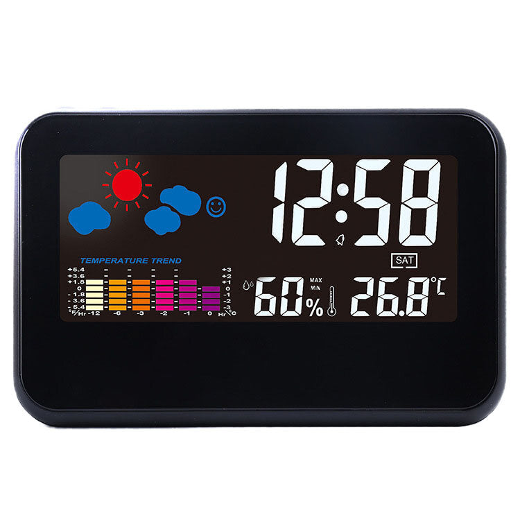 Digital Weather Station Thermometer Hygrometer Alarm Clock Smart Sound Control Clock