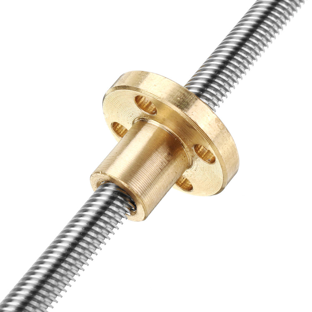 150mm T6 Lead Screw 6mm Thread 1mm Pitch Lead Screw with Flange Copper Nut