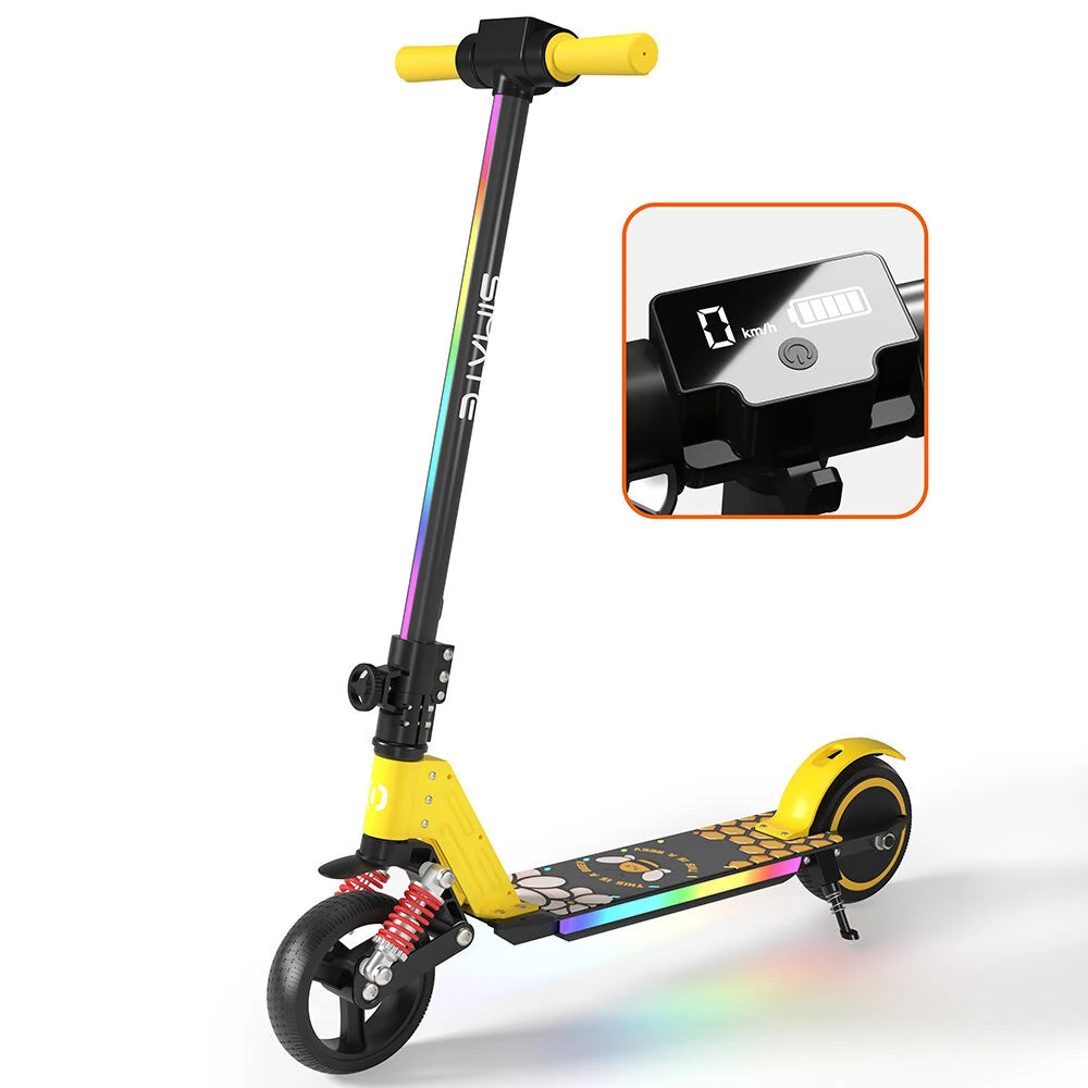 Kids Electric Scooter, 21.6V 2.5Ah, 130W Motor, Max Speed 14KM/H, 6.5in Folding Electric Scooter, 5-8KM Range, Max Load 70Kg Children Electric Scooter