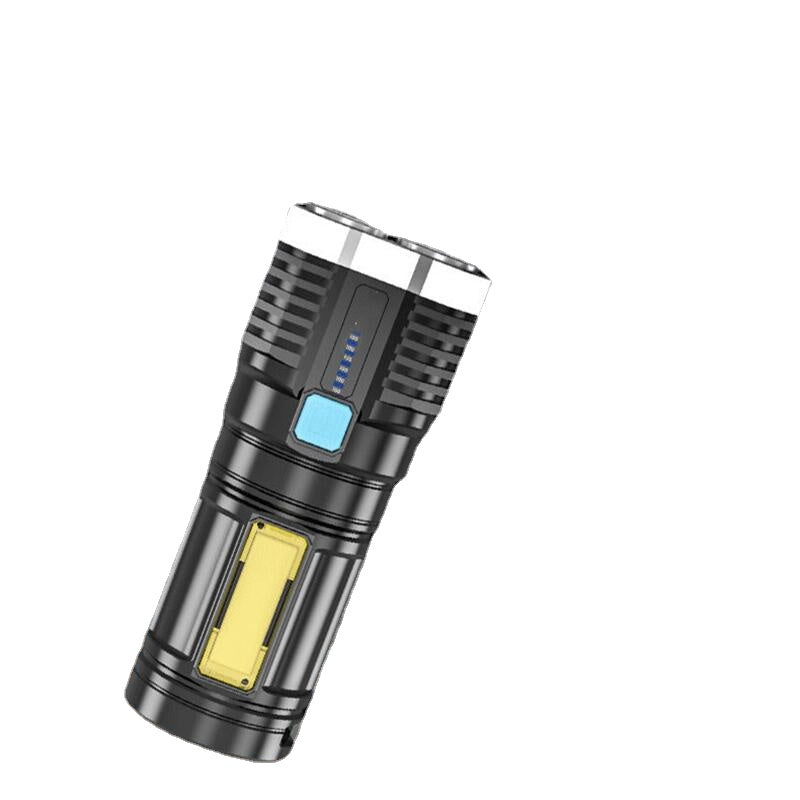 Plastic 4 Lighting Light 4 LED COB Flashlight Mini Portable hand lantern USB Rechargeable With Built-in 18650 Battery