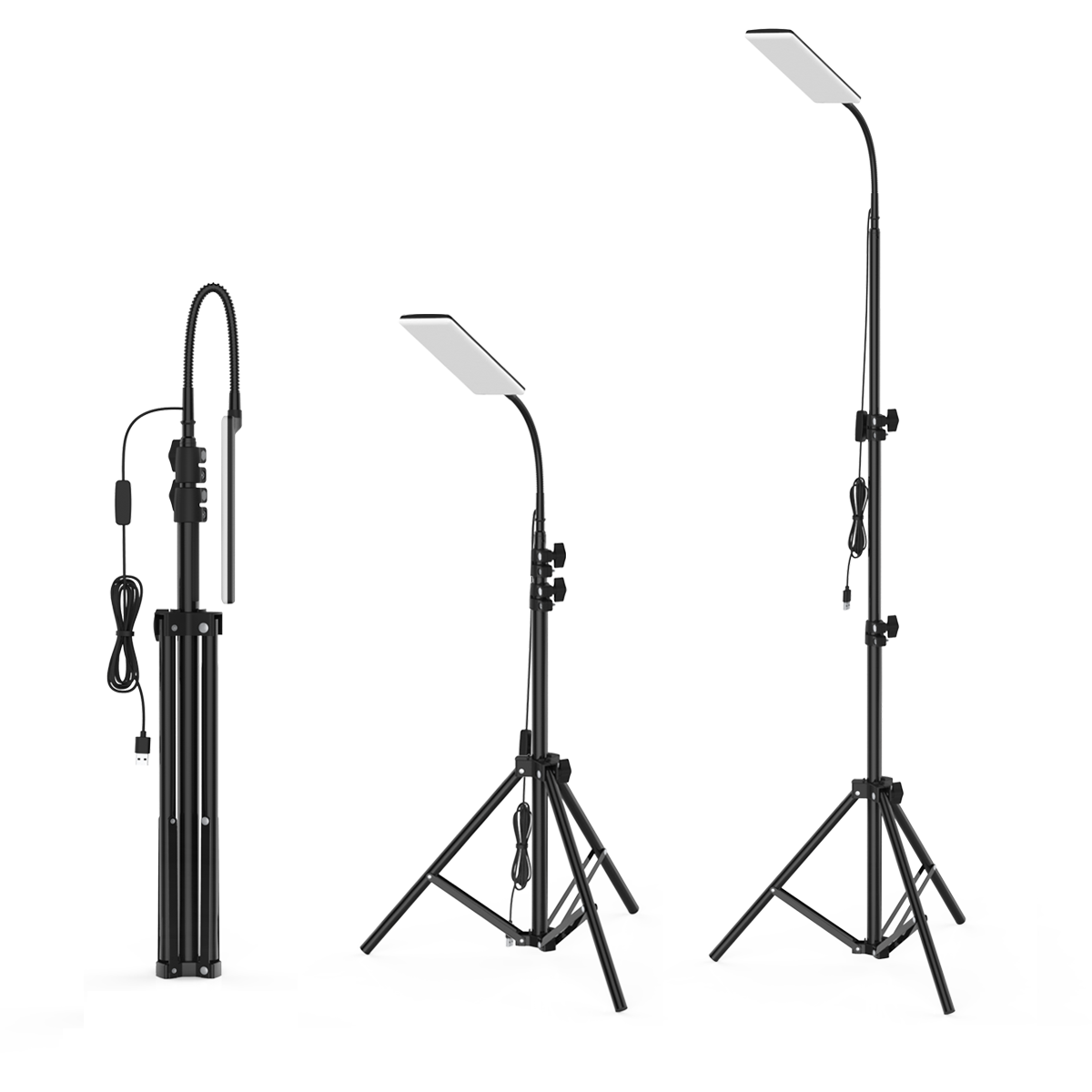 Upgraded Head 84*LED 1.8m Adjustable Tripod Stand Light Portable Outdoor LED Work Lamp Photography Fill Emergency Camping Lantern