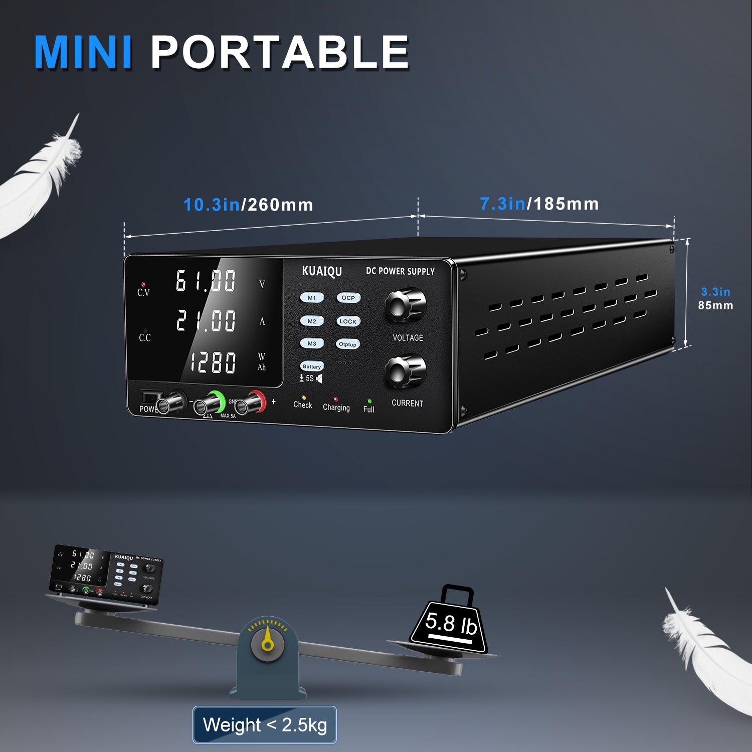 R-SPS3020C Adjustable DC Bench Power Supply & Battery Charger, 0-60V/0-30A Options, 450W/600W/900W/1200W & OCP Protection