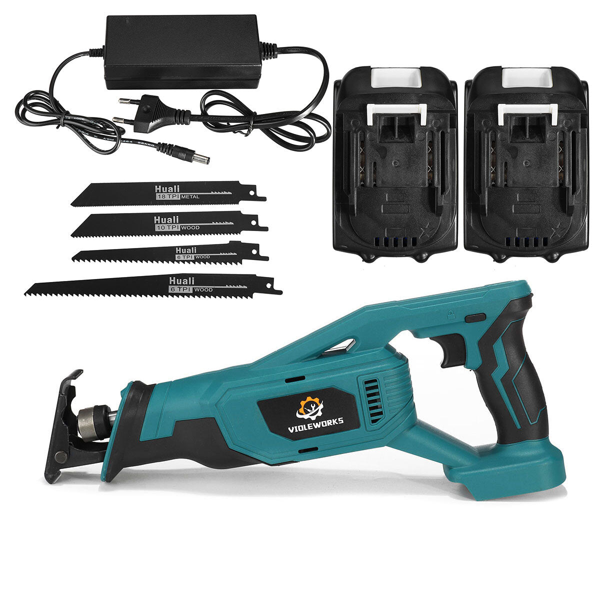 18V Cordless Reciprocating Saw 4 Blades Woodworking Cutting Tool For Makita 18V Battery