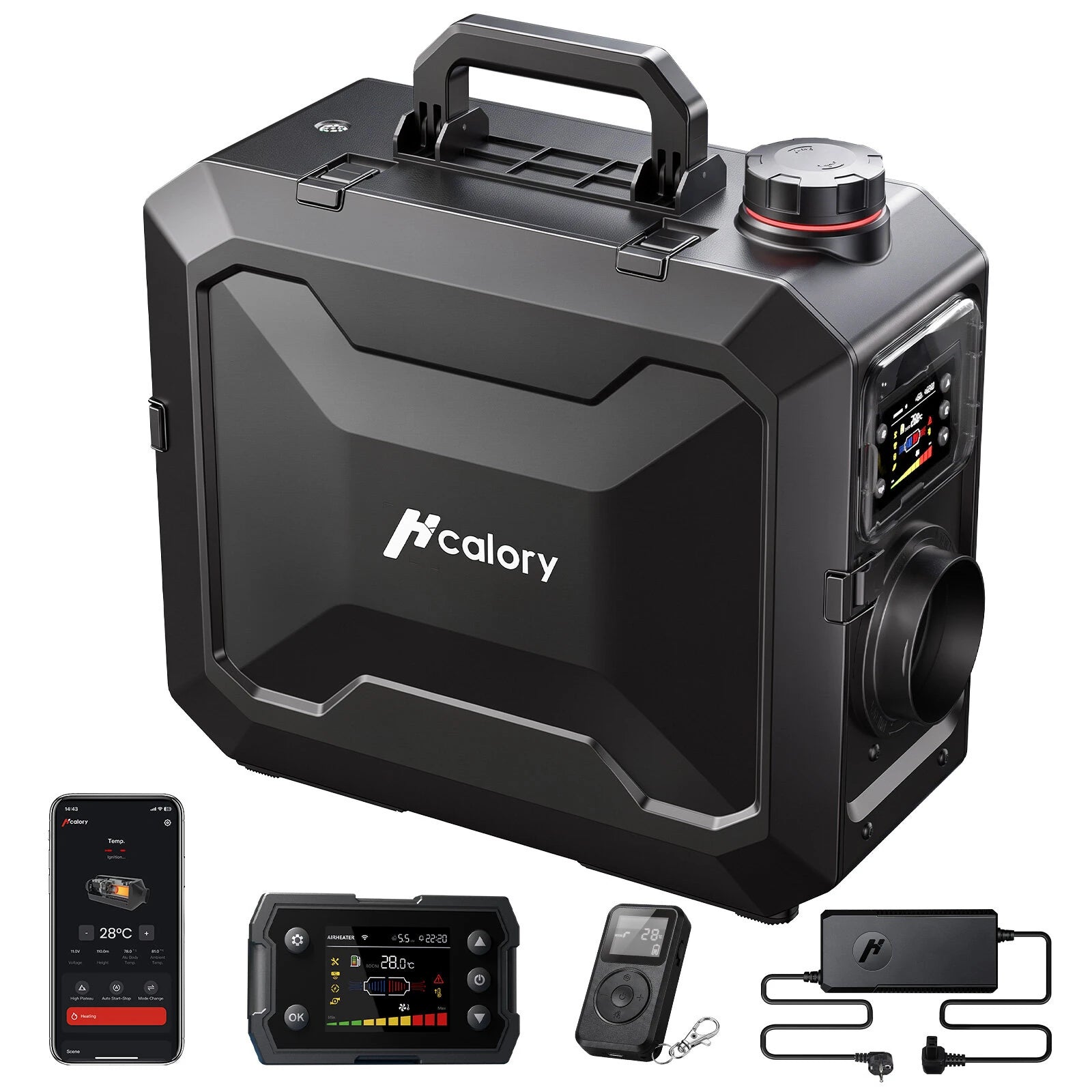 8KW 6L All-in-One Diesel Air Heater, App Control, Wireless Temperature Sensor & Auto Start/Stop for Car, Truck, RV & Camper