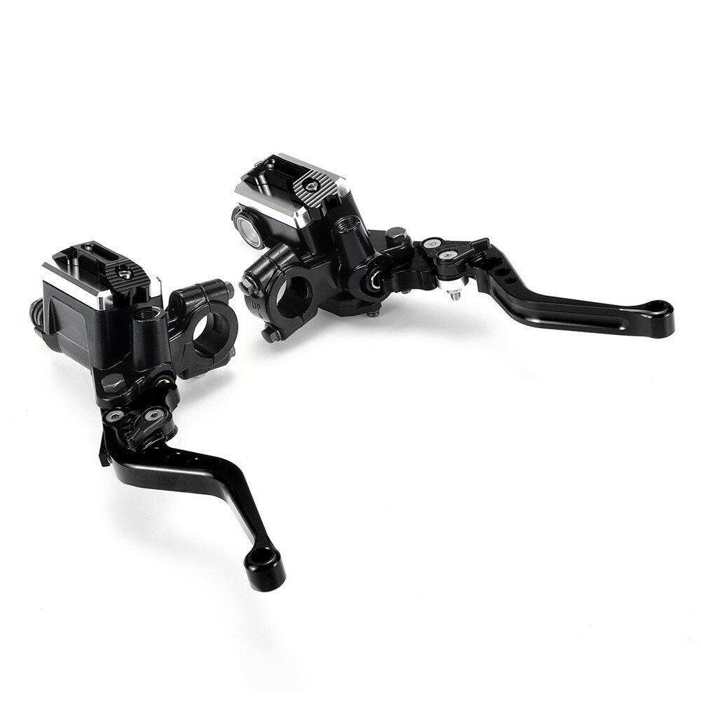 7/8" Motorcycle Master Cylinder Hydraulic Brake Pump Clutch Handlebar Lever Reservoir Set