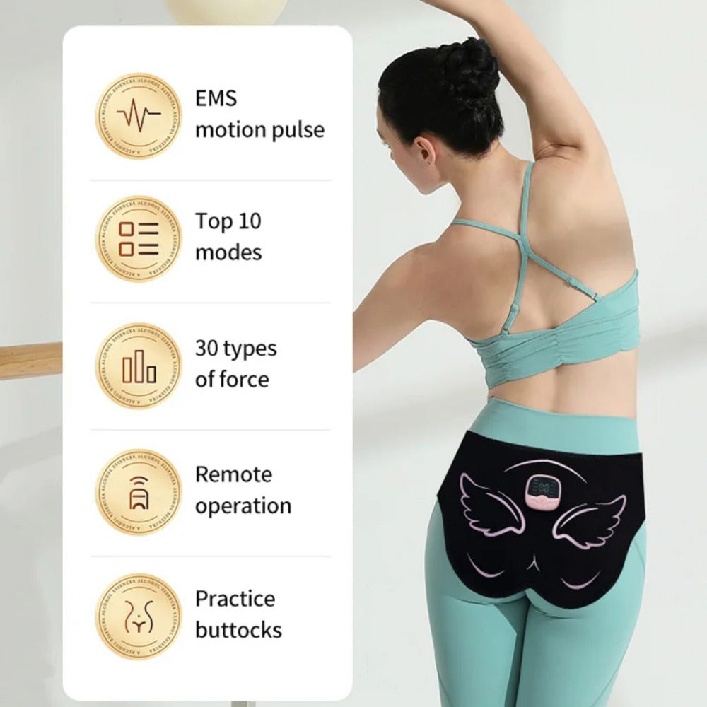 EMS Buttocks Trainer with Remote Control - USB Rechargeable Slimming Bandage for Men & Women, 10 Modes & 30 Levels