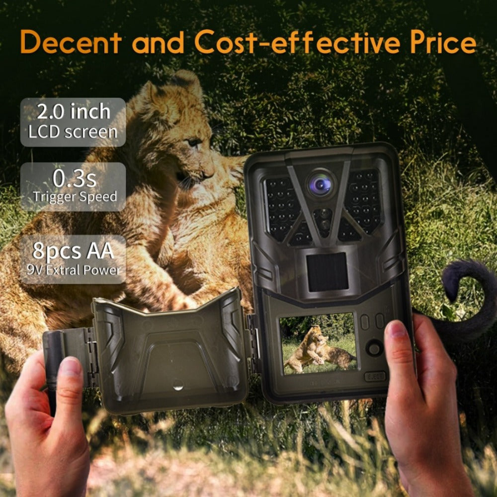 36MP 2.7K Night Vision Waterproof Hunting Camera 0.2s Trigger Time IP65 Recorder Wildlife Trail Camera for Home Security Wildlife Monitoring