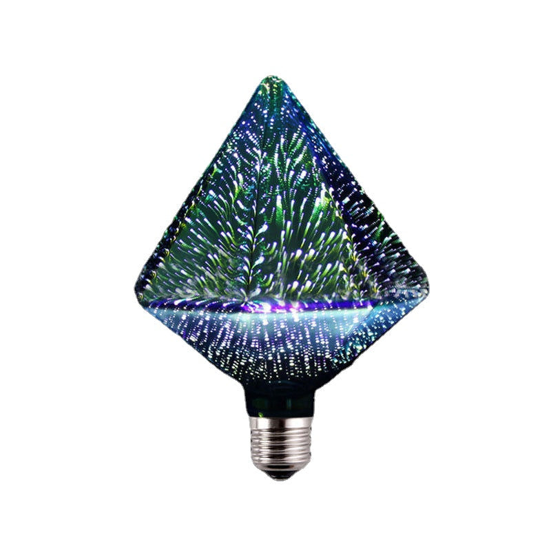 E27 3D Pure White Creative LED Fireworks Decorative Light Bulb Screw Chandelier AC85-265V