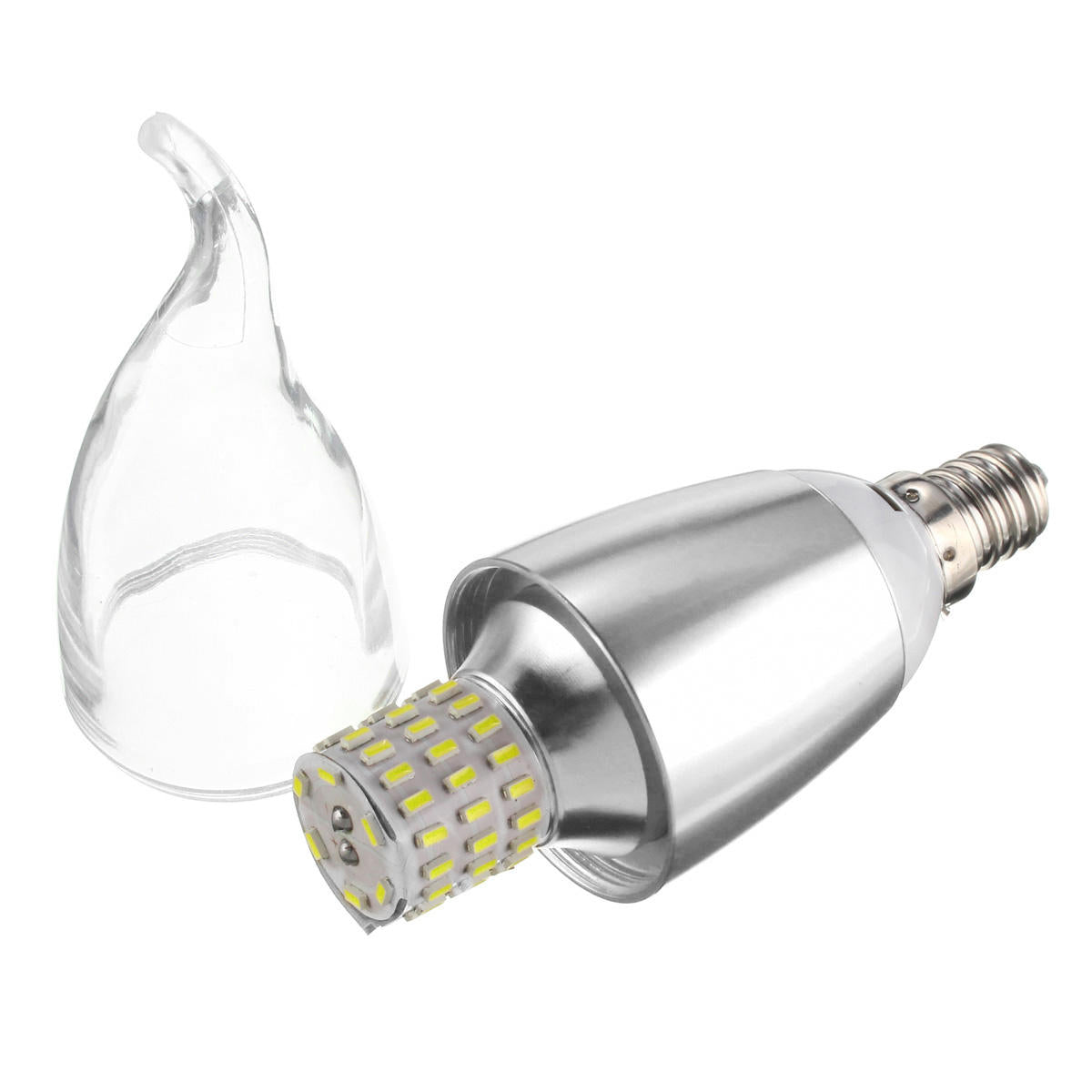 7W LED White Warm White Glass Candle Lamp Bulb Non-Dimmable AC 85-265V