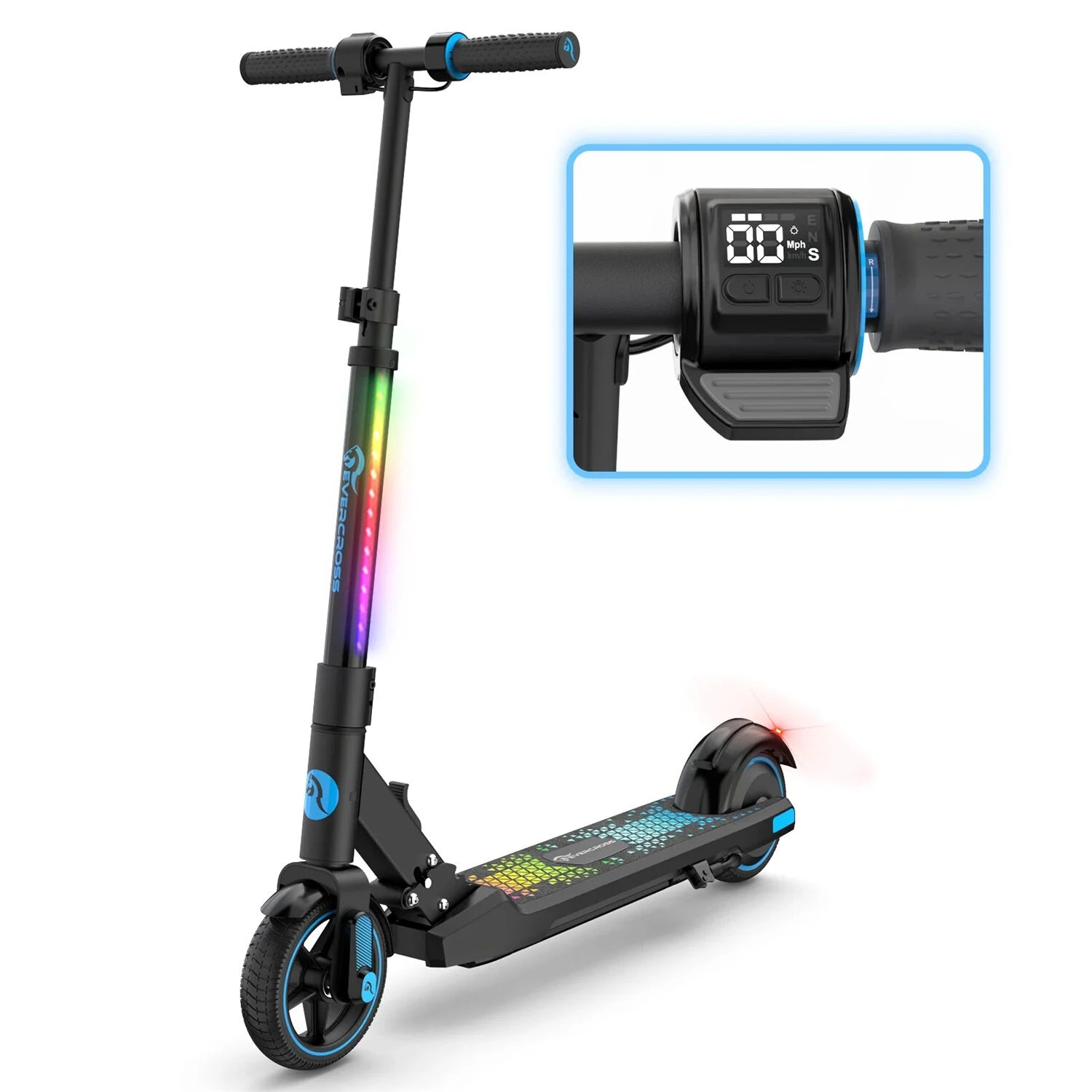 Electric Scooter 25.2V 2.6AH Battery 150W Motors 6.5inch Tires 8KM Max Mileage 60KG Max Load Folding Kids Electric Scooter for 6-12 Years Old