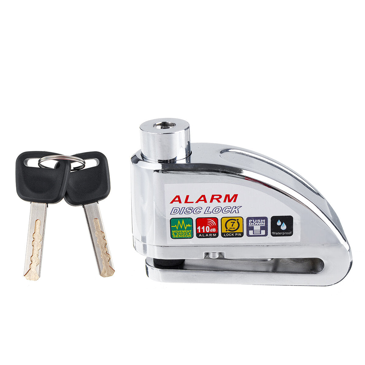 110DB Motorcycle Lock Alarm Disc Wheel Brake Pouch Lock Alarm Kit Bike Scooter Security Anti-theft 2 Keys