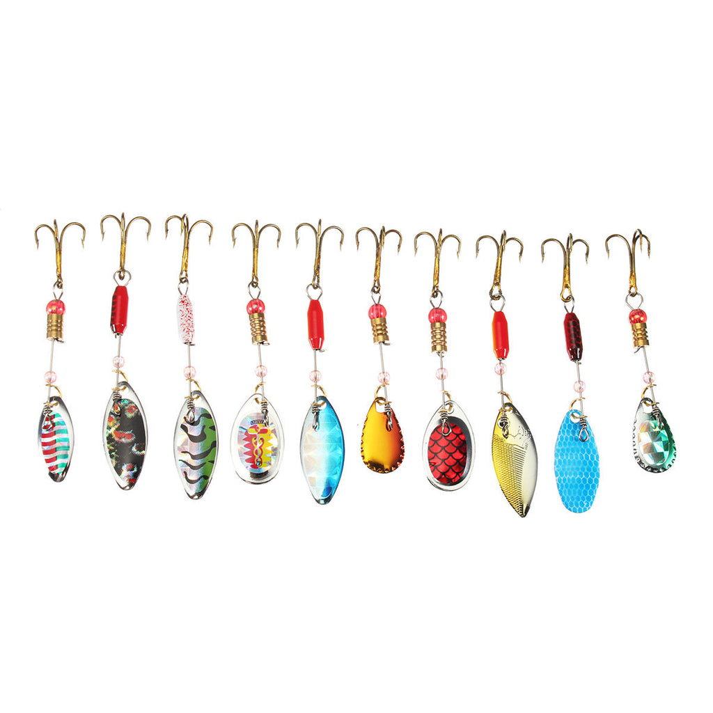 30pcs/lot Colorful Tront Spoon Metal Fishing Lure Spinner Bait Bass Tackle