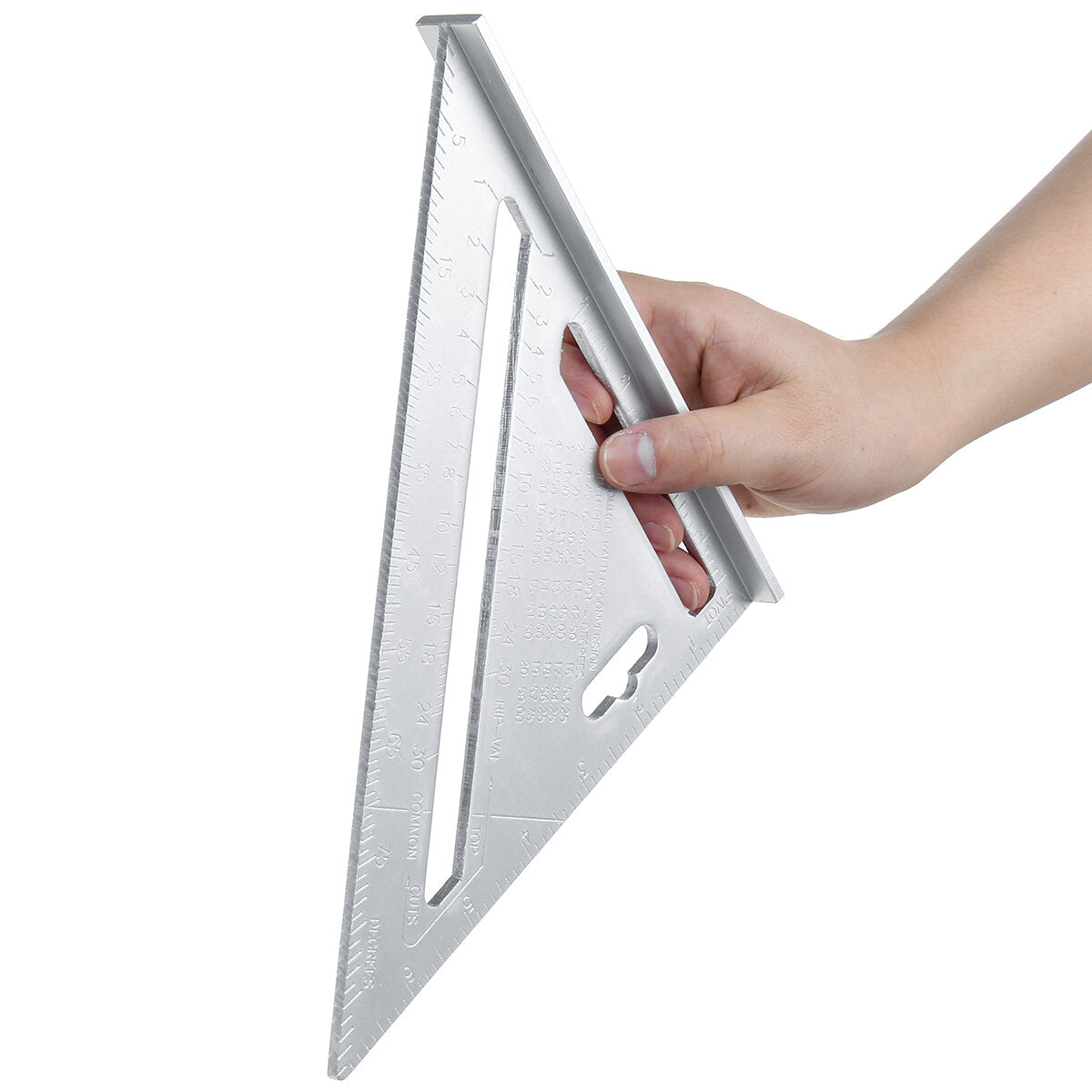 7/12" Aluminum Alloy Angle Square Triangle Ruler Roofing Carpenter Wood Working Tool