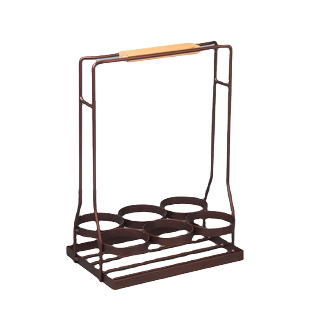 Iron Bottle Holder Carry Rack Box Case Kitchen Storage Stand Shelf