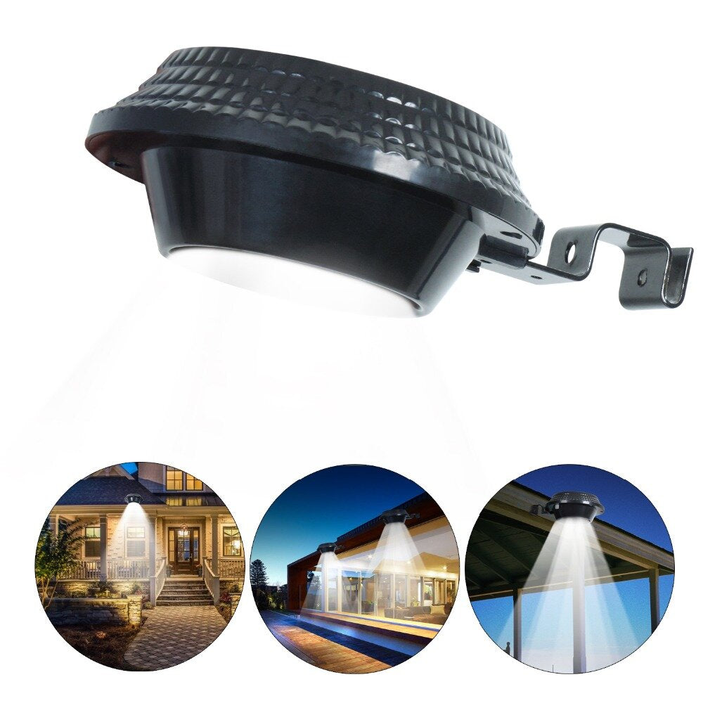 76/120 COB LED Solar Powered PIR Motion Sensor Wall Light Four Sides Outdoor Garden Lamp