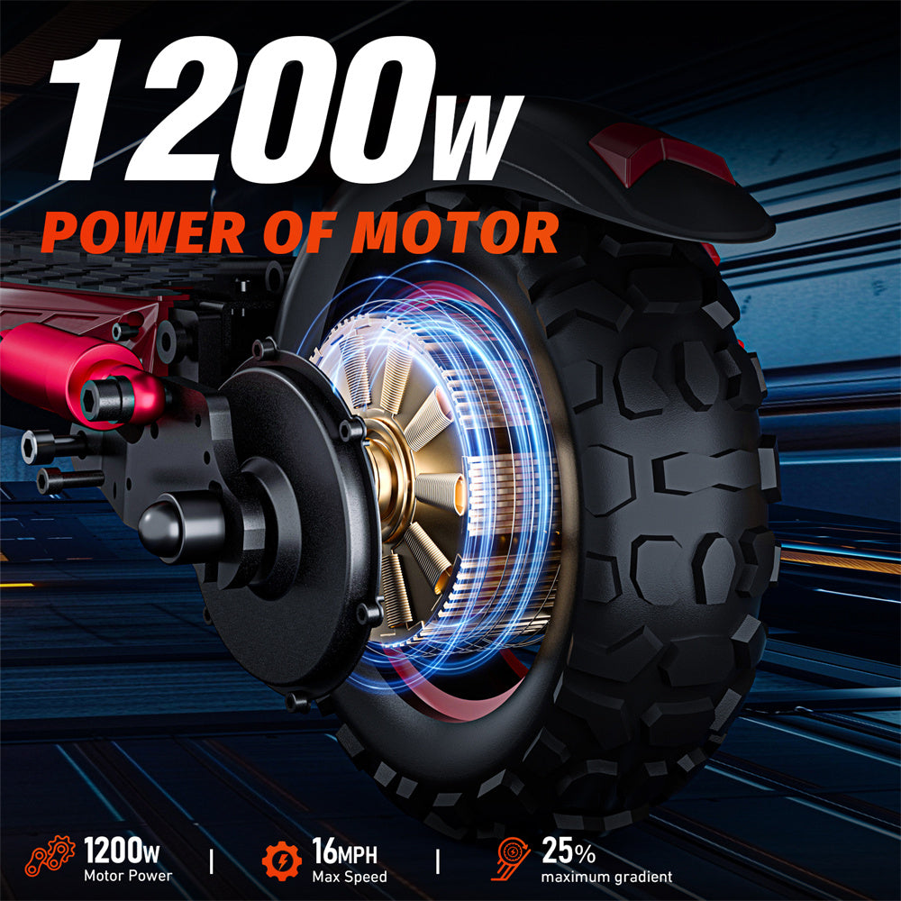Electric Scooter 18Ah 48V 1200W Motor Recommended Top Speed 25KM/H 11 Inches Off-Road Tire Electric Scooter 50KM Range Max Load 150Kg FREEBOY J11MAX