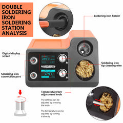 2 in 1 Hot Air Gun Soldering Station OLED Digital Adjustment Auto Sleep 1s-6s Fast Heating Repair Tool
