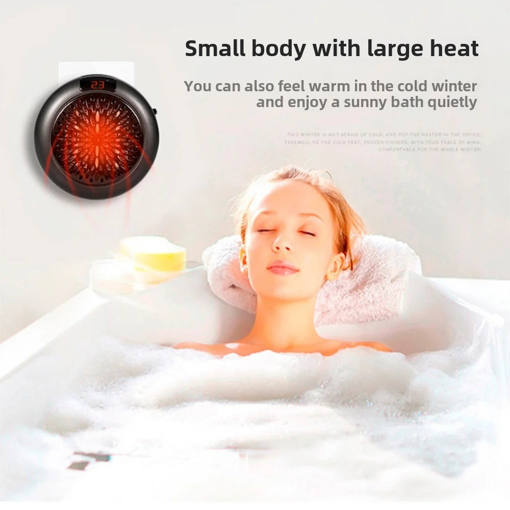 900W Mini Portable Electric Heater Fan - Wall Outlet Warm Air Blower for Home & Office