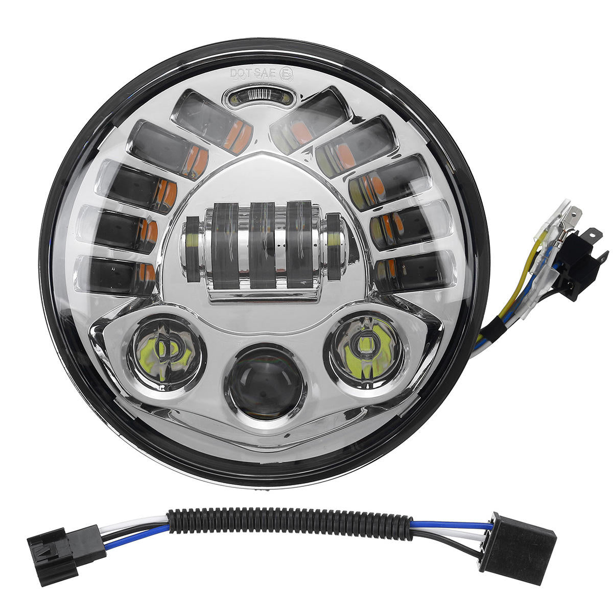 7 Inch Projector LED Headlights Hi/Lo Beam DRL Turn Signal Light Round