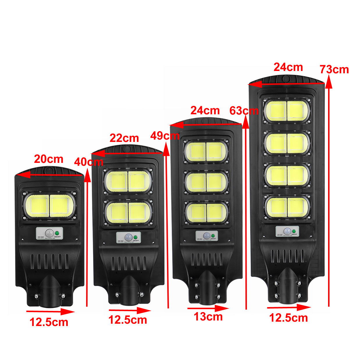 160/320/480/640COB LED Solar Street Light PIR Motion Sensor Outdoor Wall Lamp With Remote Control