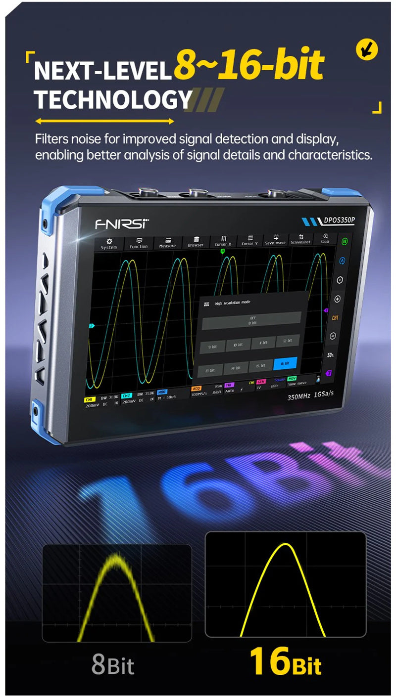 4-IN-1 350MHz 1GSPS Tablet Oscilloscope Signal Generator Spectrum Analyzer Frequency Response Analyzer