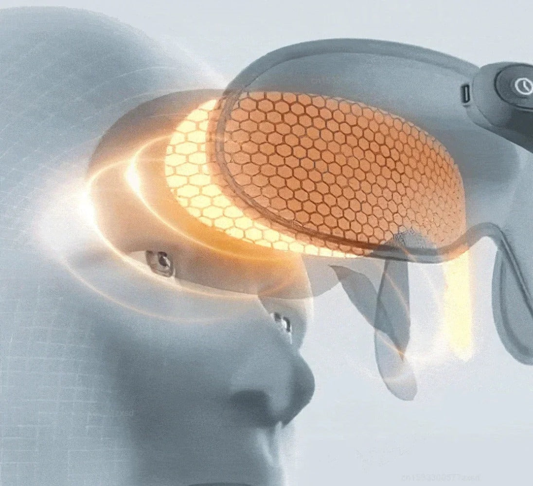 Graphene Heated Eye Mask - Full Shading Relaxing Sleep Aid, Light Gray, Travel-Friendly, 5V, 110g
