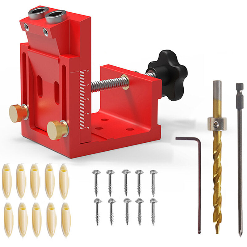 Adjustable Angle Hole Puncher with 9.5mm Drill Bit, Dual-Purpose Design, Metric/Imperial Calibration, Aluminum Build