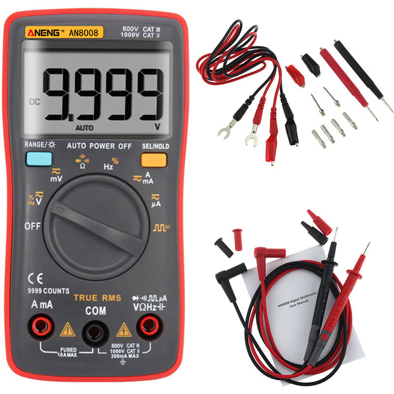 True RMS Wave Output Digital Multimeter AC DC Current Volt Resistance Frequency Capacitance Test