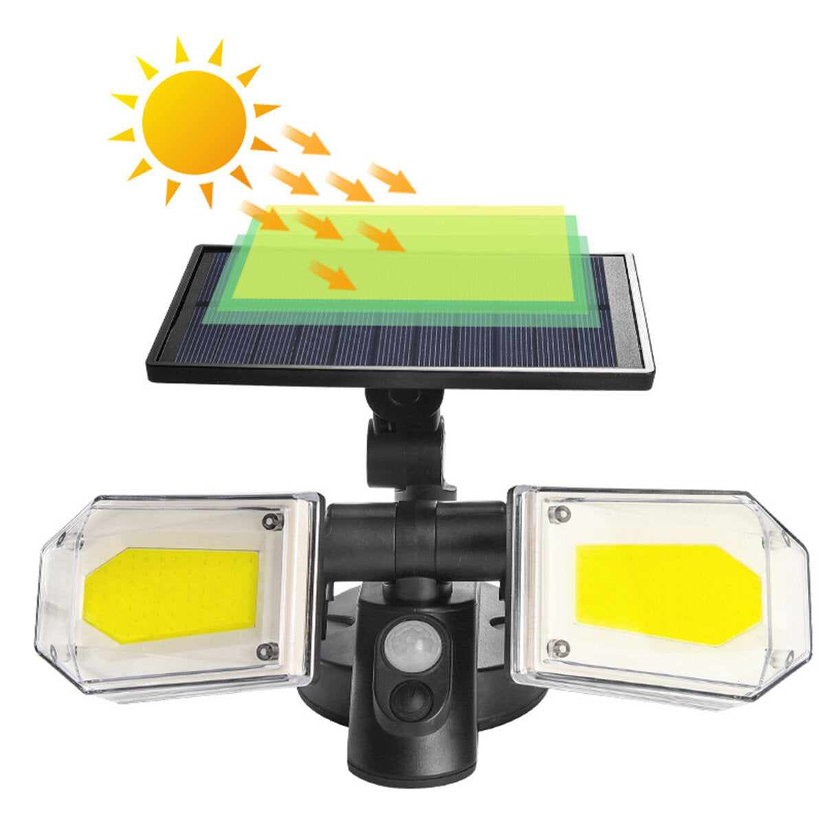 78SMD/130COB Solar Wall Light Waterproof Double Head Outdoor Garden Security Lamp
