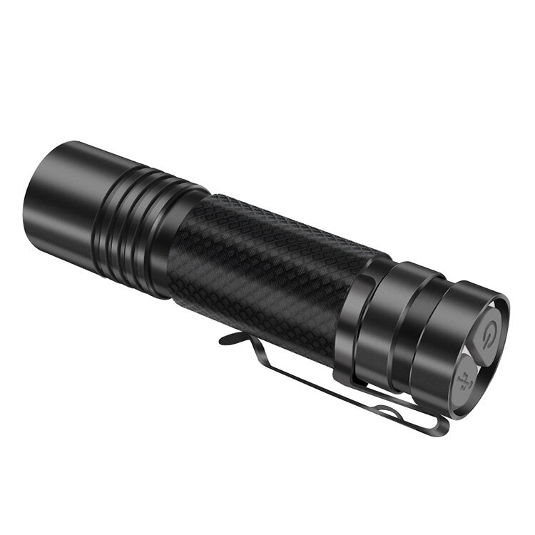 800LM Type-C Fast Rechargeable EDC Flashlight with 18650 Battery Power Indicator Waterproof Mini LED Torch