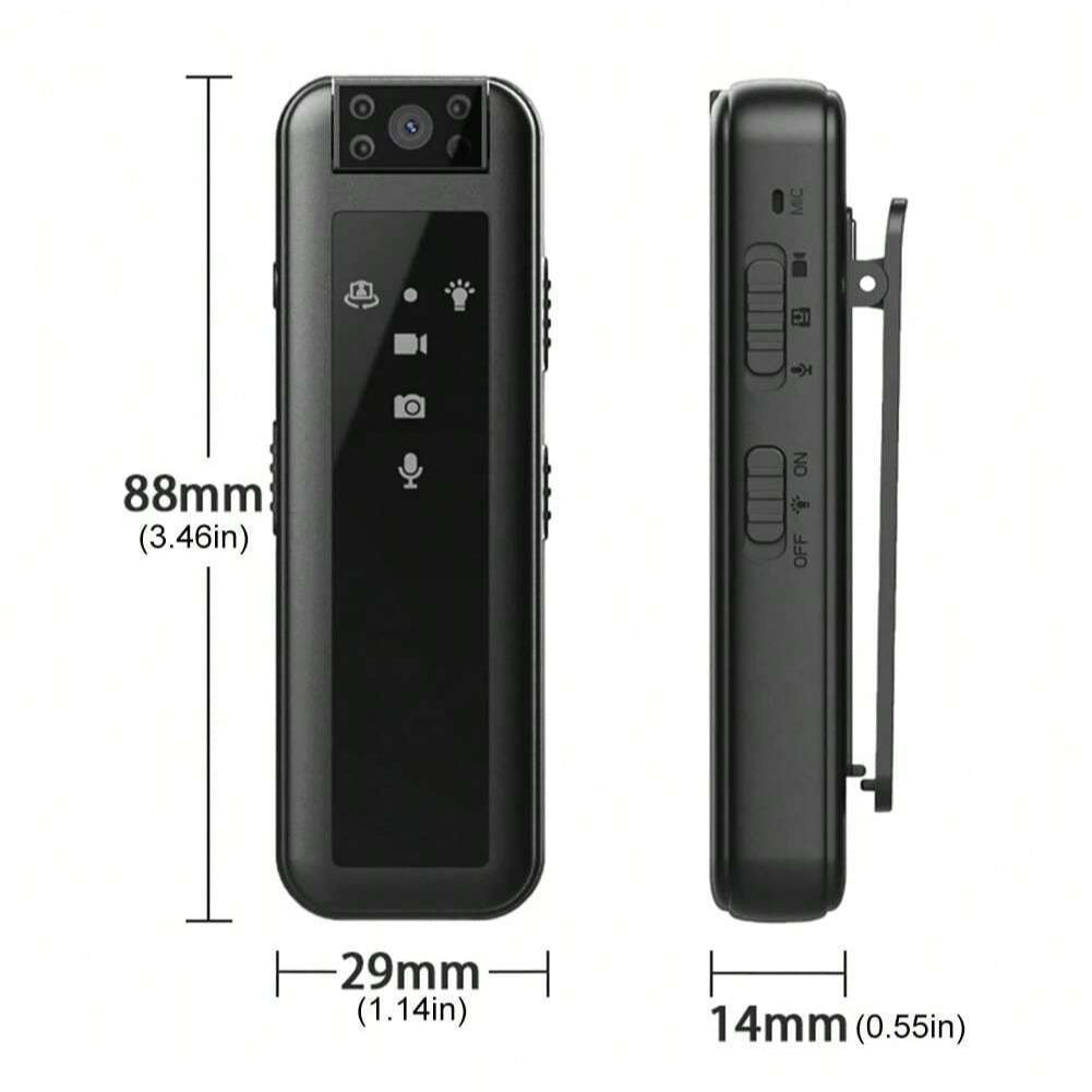 2MP 1080P Waterproof Action Camera - Black, USB Rechargeable, ABS Material, No Stabilization