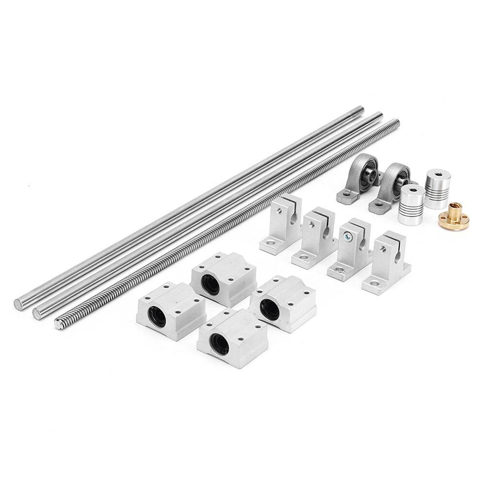 15pcs 400mm Optical Axis Guide Bearing Housings Linear Rail Shaft Support Screws Set