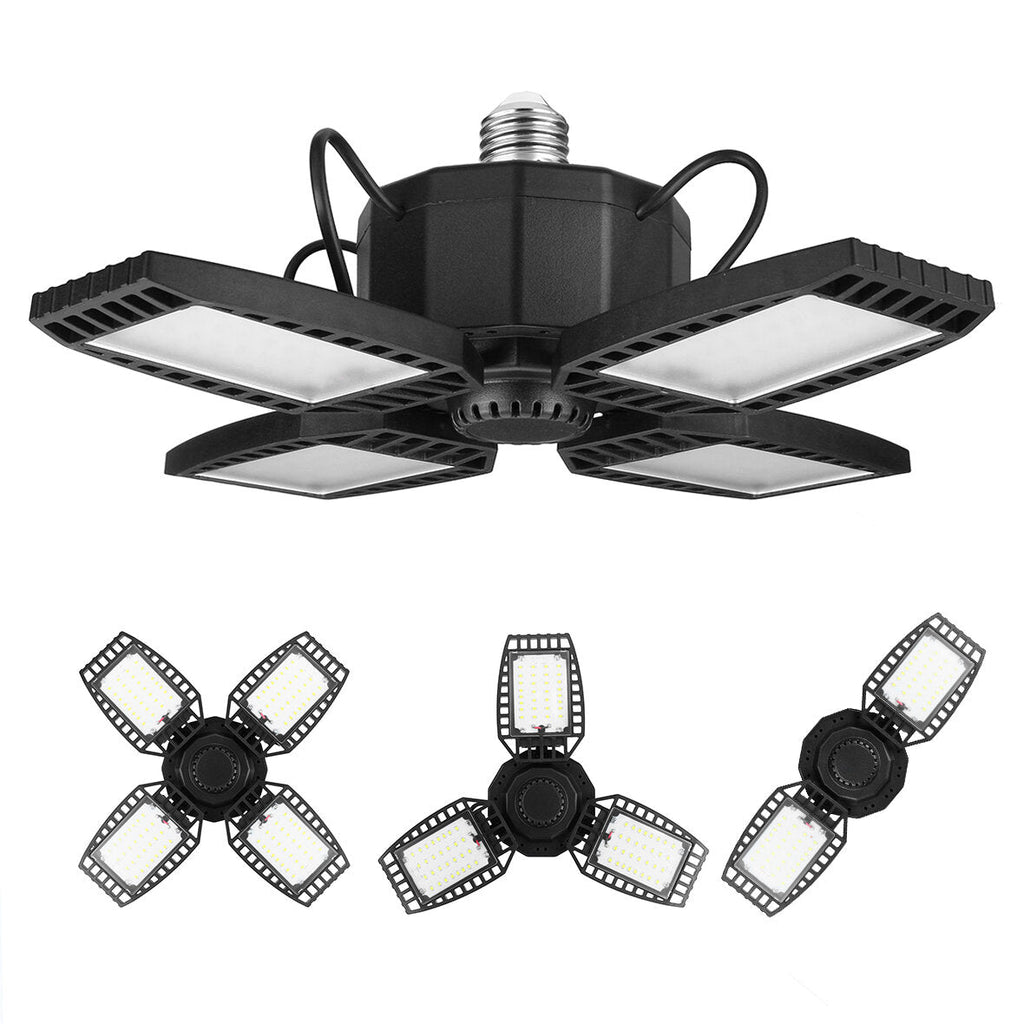 30W/45W/60W/80W E27 LED Garage Light Deformable Ceiling Fixture Workshop Warehouse Lamp 85-265V