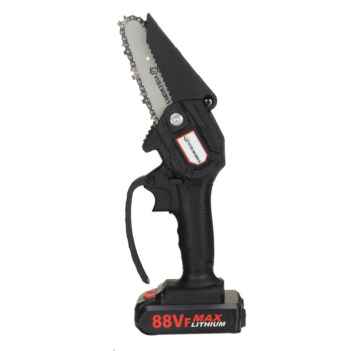 4 Inch 88VF Cordless Electric Chain Saw 1500W One-Hand Saw LED Woodworking Wood Cutter